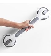 LEVERLOC Shower Grab Bars 2 Pack, Suction Grab Bar Easy to Install Shower Handle for Bathroom Rem...