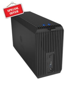 ICY BOX Aluminum 2 Bay Hard Drive RAID Enclosure with Cooling Fan for 2.5“/3.5" SATA HDD/SSD 4 RAID Modes