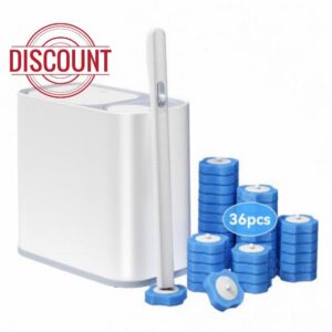 Bathroom Trash Can with Disposable Toilet Brush 36 Refills