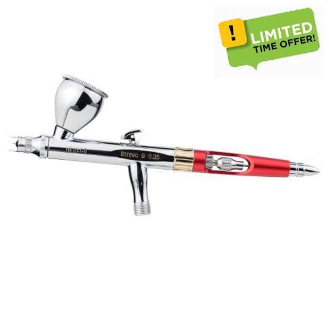NEOECO STREVA G 0.35mm Premium Dual-Action Gravity Feed Airbrush
