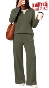 WIHOLL 2 Piece Sets for Women Casual Fall Outifts Lounge Set Matching Sets