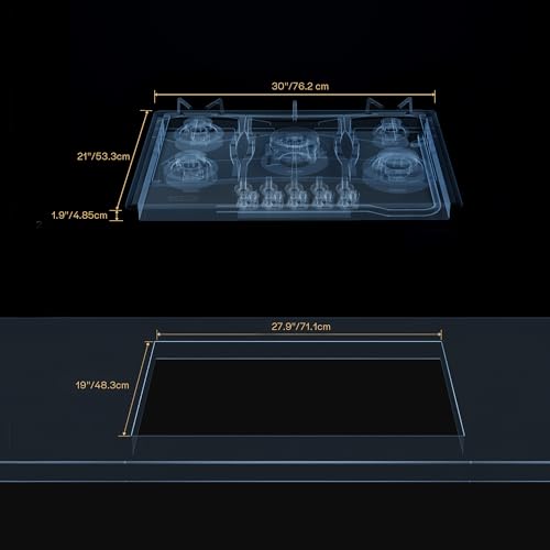 Stainless Steel Bulit in Gas Stovetop 30 Inch
