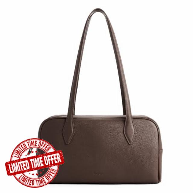 befen Genuine Leather Shoulder Bag for Women Trendy Bowler Bags Purse                                                          Key Chain