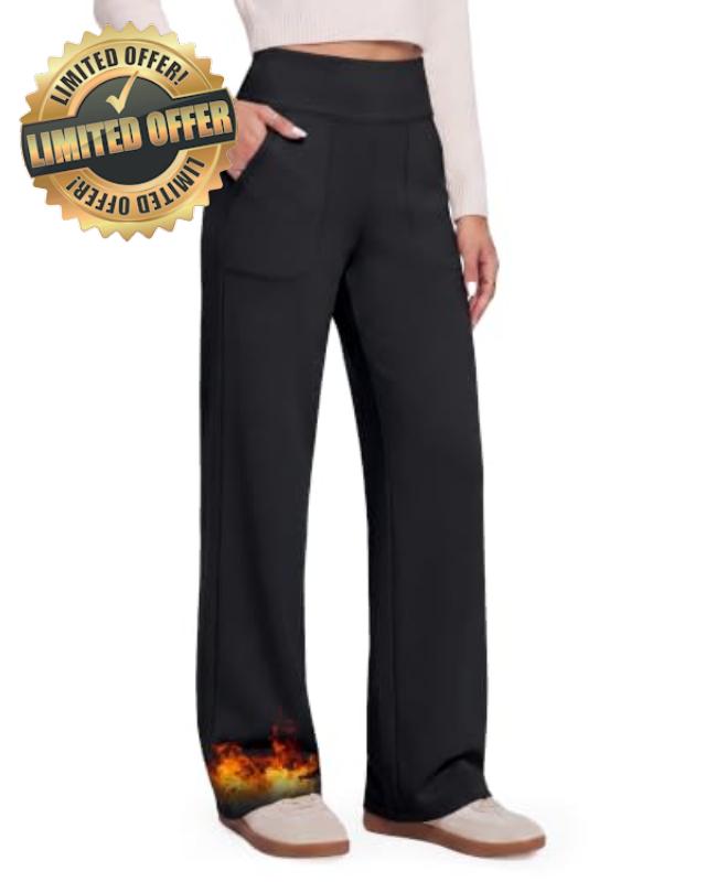 GAYHAY Fleece Lined Wide Leg Pants for Women