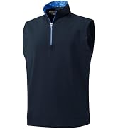 MICHEL ROUEN Mens Golf Vest Sleeveless Mock Neck Quarter Zip Vest Pullover | Lightweight Performa...