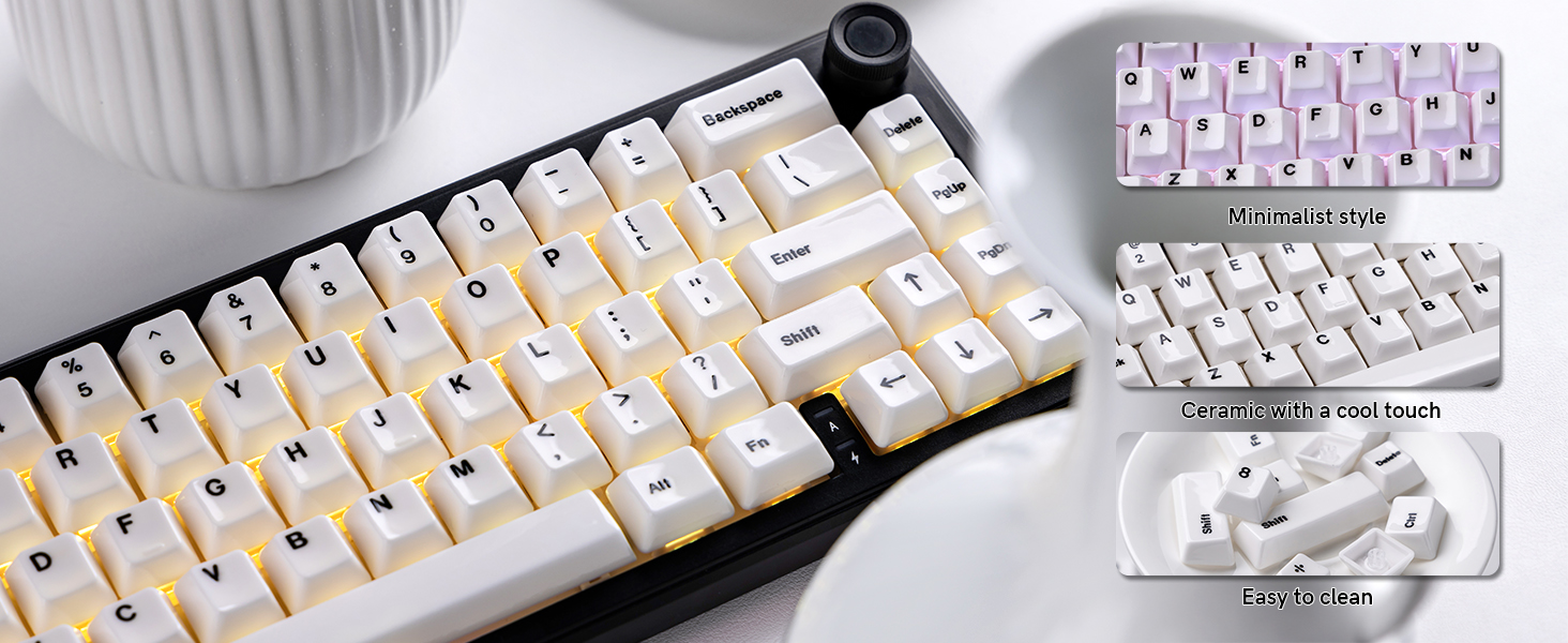 dagaladoo Real Ceramic Keycaps Set, Cherry Profile Keyboard keycaps