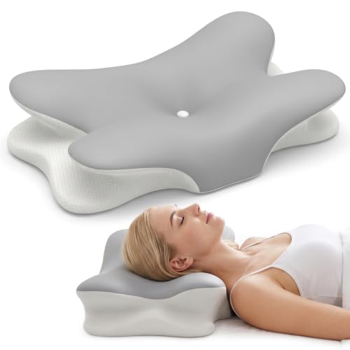 Neck Pillow for Sleeping Memory Foam Pillows for Neck & Shoulder Support Ergonomic Pillow Contour Bed Pillow for Side Back & Stomach Sleepers