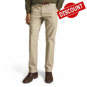 Chaps Men's Straight Fit Stretch Waist Flat Front Twill Chino Pa