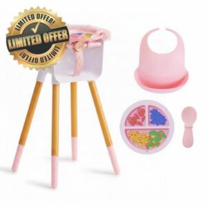 FAO Schwarz Baby Doll High Chair with Feeding Accessories