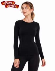 100% Merino Wool Shirt for Women 250gsm Long Sleeve Base Layer Top                                                          Women's Long Underwear Top