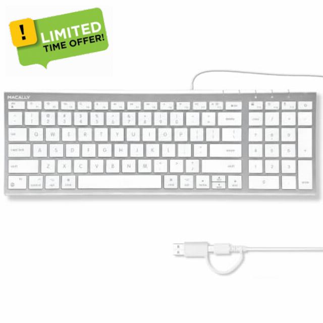 Macally Wired Mac Keyboard with Number Pad