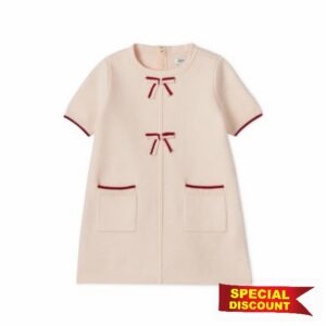 Amazon Essentials x Sofia Grainge Girls and Toddlers' Holiday Bow Front Shortsleeve Sweater Knit Dress