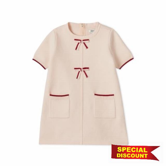 Amazon Essentials x Sofia Grainge Girls and Toddlers' Holiday Bow Front Shortsleeve Sweater Knit Dress