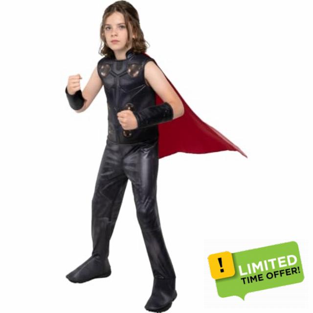 MARVEL Thor Official Youth Halloween Costume - Premium Quality Padded Jumpsuit with Detachable Cape