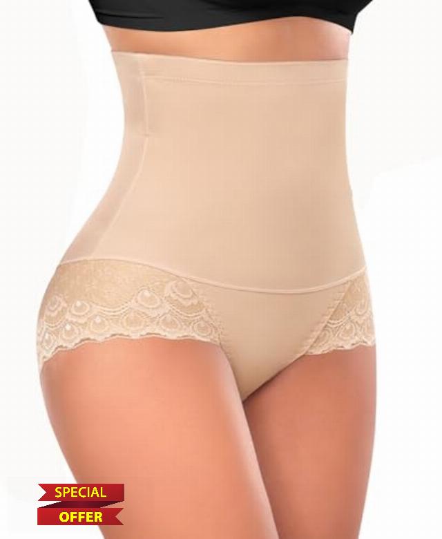 Werena Tummy Control Shapewear Panties for Women High Waisted Shaping Underwear Lace Body Shaper Girdle