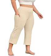 Plus Size Capris for Women Soft High Waist Workout Yoga Pants With Pockets | Lightweight&Stretchy...