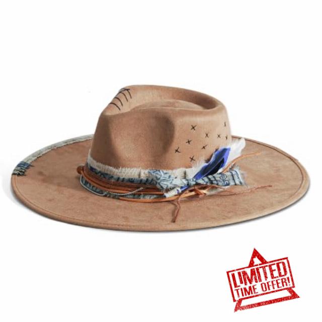 Wide Brim Fedora Hats for Men Women's Flat Brim Western Felt Ha