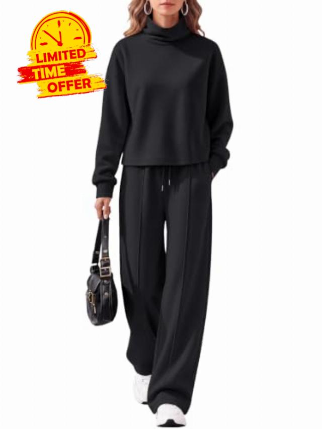 EFAN Womens Mock Neck Sweatsuit 2 Piece Modal Blend Lounge Sweat Sets 2026                                                          Comfort fabric