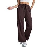 baleaf Womens 27" Inseam Track Pants Petite Straight Leg Sweatpants | Zipper Pockets, Wide Leg, D...