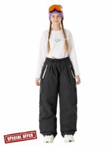 GSOU SNOW Kids Snow Pants Girls Boys Baggy Snowboard Pants Insulated                                                          100% Nylon