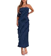 BTFBM Women Summer Floral Maxi Dresses Elegant Spaghetti Strap Dress Printed Party Dress Beach Lo...