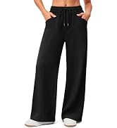 AKEWEI Wide Leg Womens Fleece Lined High Waisted Sweatpants with Pockets | Business Casual Outfit...