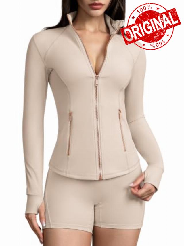 GYM RAINBOW Golden Zipper Workout Jackets for Woman Slim Fit Gym Yoga Tops                                                          BBL Jacket