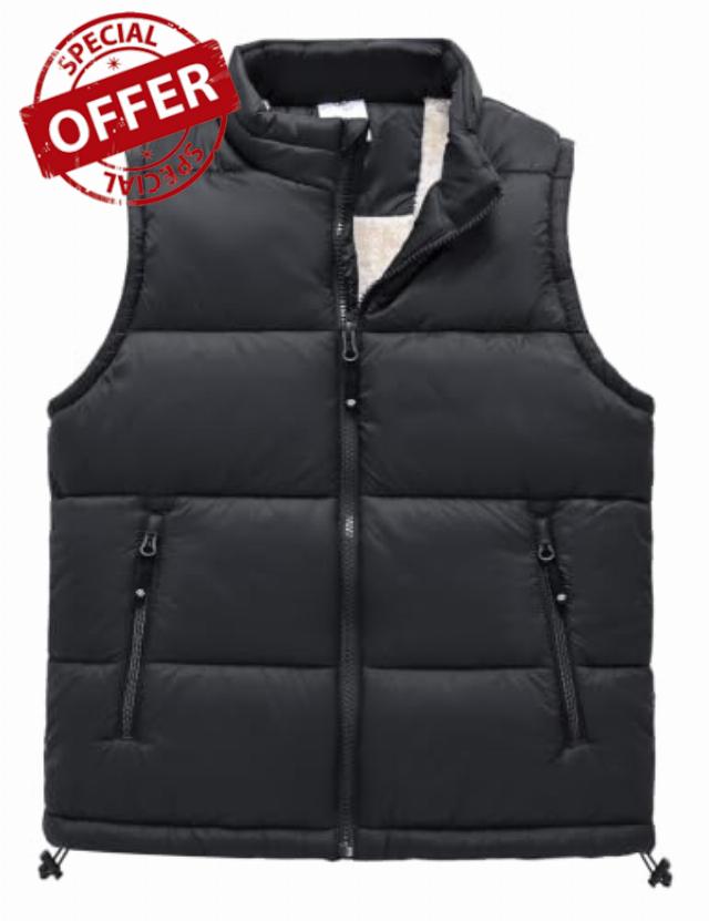 Boys Zip up Puffer Vest Winter Outdoor Warm Lightweight Vest                                                          Fleece Line