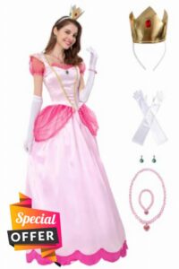 Adult Princess Peach Costume For Women Halloween Cosplay                                                          You will receive:A Dress