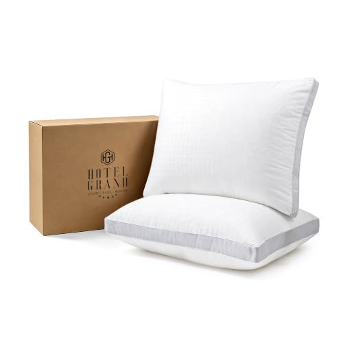 18”x26” Hypoallergenic 500 Thread Count Cotton Cover Down Alternative Pillow for Side Back Swiss Dot Design 2-inch gusse