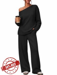 Off the Shoulder Lounge Sets 2 Piece Fall Outfits for Women Sweatsuit 2026