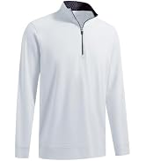 MICHEL ROUEN Mens Quarter Zip Pullover Long Sleeve Athletic Golf Sweatshirt | Contrast Printed Co...