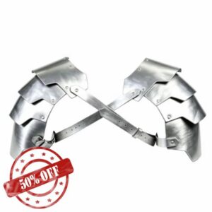 Medieval Silver Pauldrons Armor Pirate Ren Faire Renaissance Accessories                                                          Silver Faux Leather Imitation Metal Medieval Steel Pauldrons