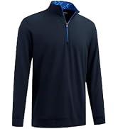 MICHEL ROUEN Mens Quarter Zip Pullover Long Sleeve Athletic Golf Sweatshirt | Contrast Printed Co...