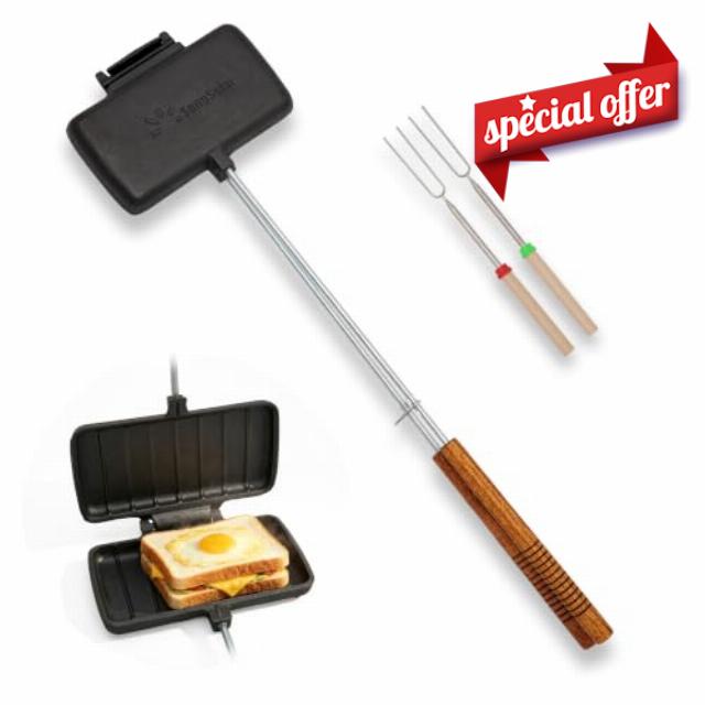 Mountain Pie Maker Cast Iron 5.1" Pie Iron for Camping