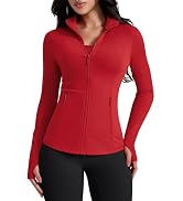 AVGO Womens Workout Jackets Lightweight Athletic Zip Up Jacket Slim Fit Running Gym Top with Pock...