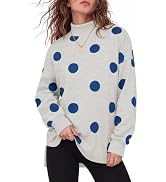 Yousify Womens Polka Dot Sweatshirt Mock Neck Tee Top Pullover Sweat Shirt | Comfy Turtleneck Lon...