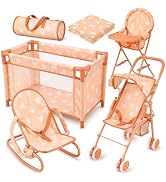 Baby Doll Stroller for Toddler Girls & Big Kids up to 8 Years Old | 28” Baby Stroller for Dolls, ...