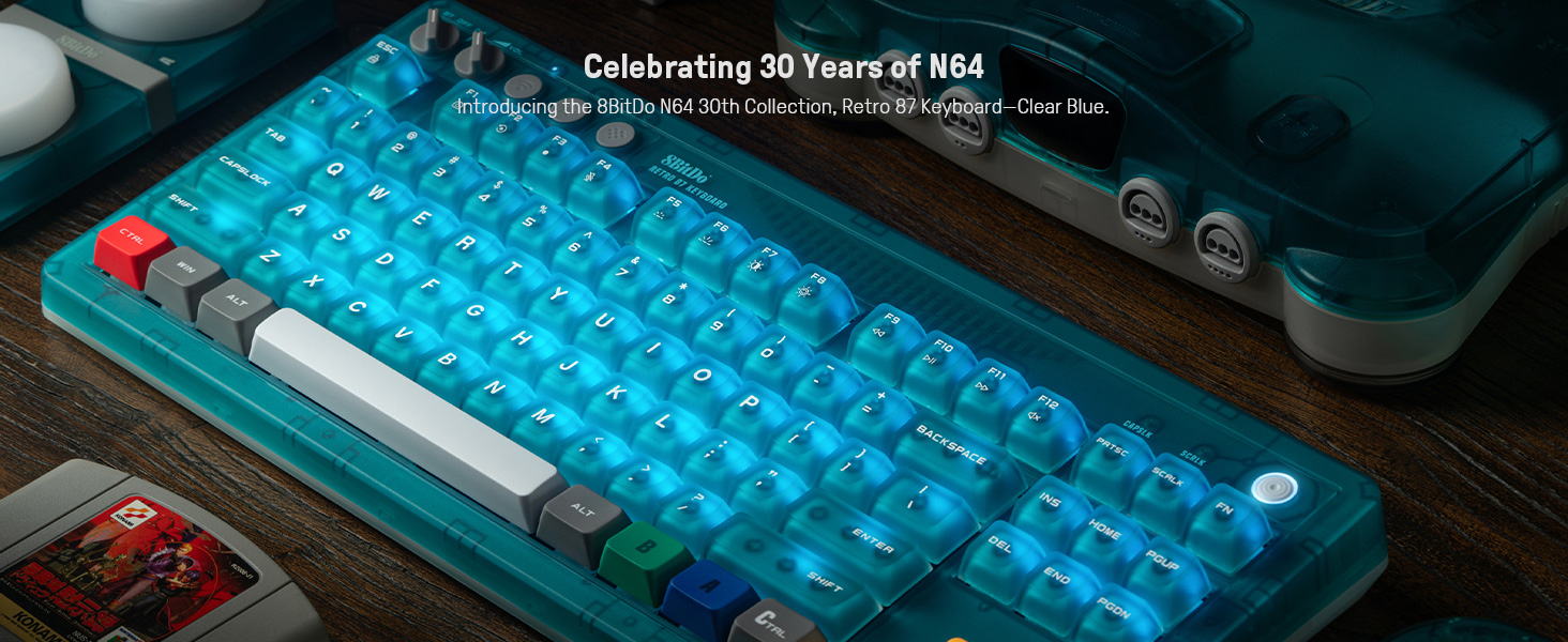 Retro 87 Keyboard-ClearBlue