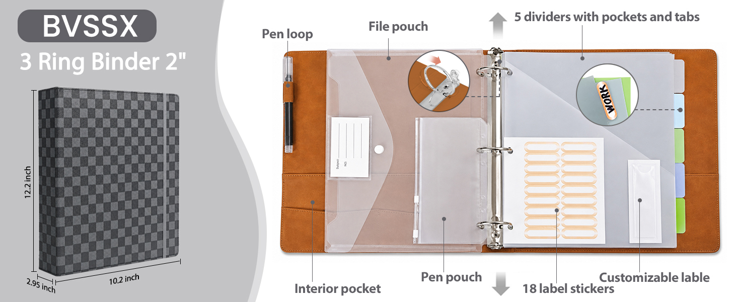 3 ring binder 2 inch