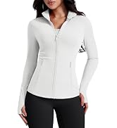 AVGO Womens Workout Jackets Lightweight Athletic Zip Up Jacket Slim Fit Running Gym Top with Pock...