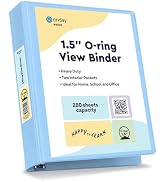 Enday 3 Ring Binder 1.5 Inch, Pink Heavy Duty Three Ring Binder, 325 Sheets Capacity - 1.5 Inch B...