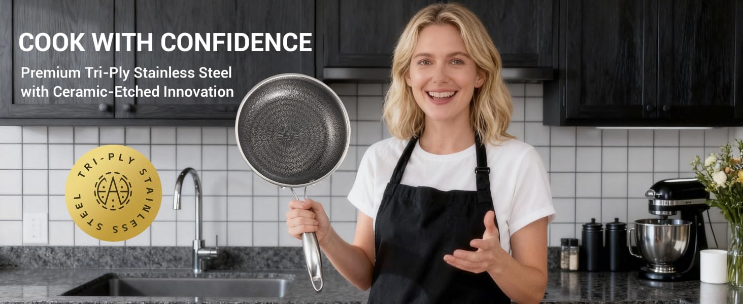 Nonstick Stainless Steel Cookware Set