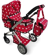 4-in-1 Baby Doll Stroller Set – Includes Toy Stroller, Crib, Bouncer & High Chair – Doll Accessor...