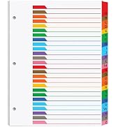 Enday Dividers with Pockets for 3 Ring Binder, 8 Subject Dividers, Plastic Multicolor 8 Pack with...