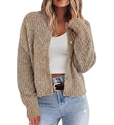 BTFBM Cardigan Sweaters for Women Fall 2026 Long Sleeve Button Down Soft Loose Chunky Knit Outwea...