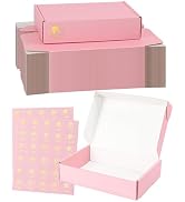 TryDrem Shipping Boxes 9x6x2 Inch, Set of 45, Cute Pink Corrugated Cardboard Boxes, Mailer Packag...