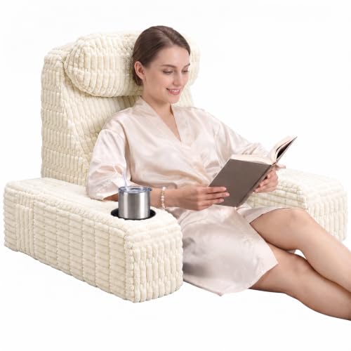 21 INCH) Bed Rest Pillow with Adjustable Headrest