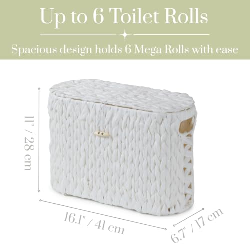 Slim Free-Standing Tissue Holder for Boho Home Decor - White
