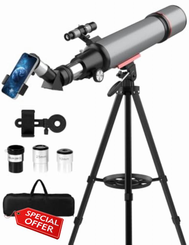 90mm 600mm Refractor Telescope for Kids Adults Beginners Stargazing                                                          600mm Focal Length with FMC Optics